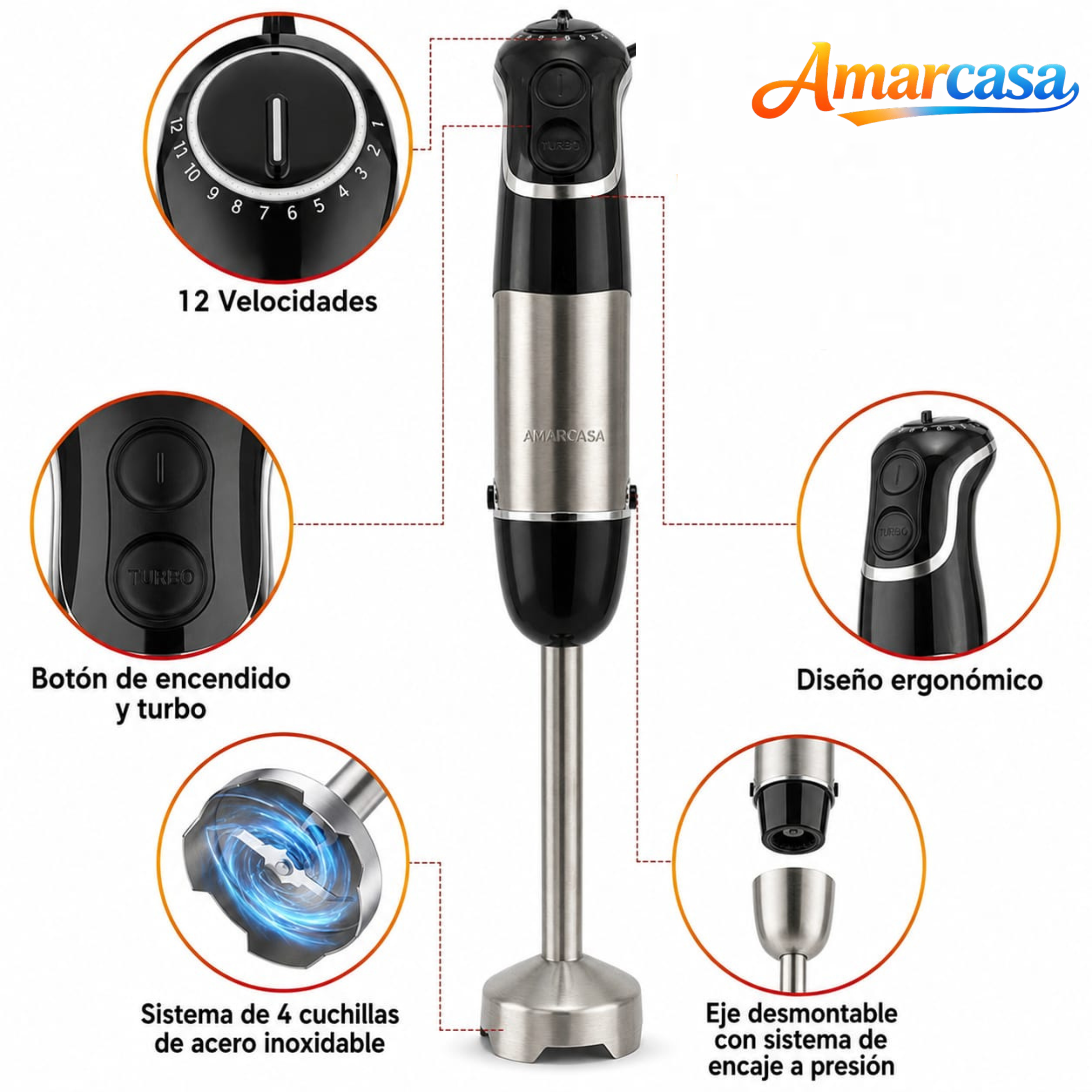 amarcasa set de batidora manual de inmersión eléctrica multifuncional para cocina amarcasa set de batidora manual de inmersión eléctrica multifuncional para cocina