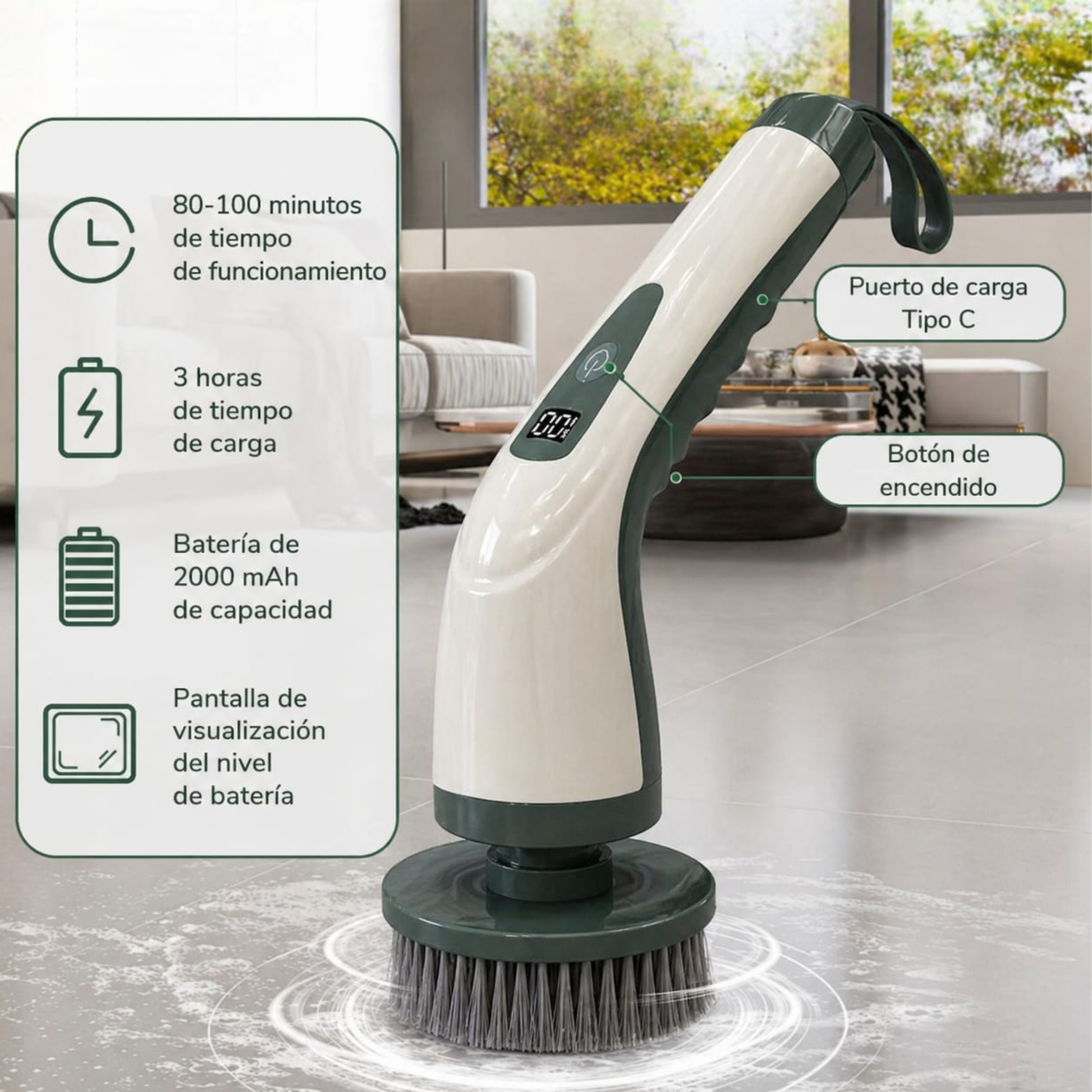 cepillo eléctrico multiusos corto con 6 cabezales intercambiables cepillo eléctrico multiusos corto con 6 cabezales intercambiables